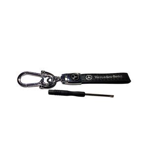 Key Chain For Mercedes Benz AMG Leather Car Keychain Fob Holder Clip NEW Sealed